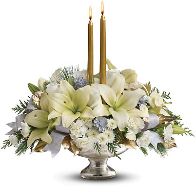 Teleflora&#039;s Silver And Gold Centerpiece